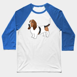 Basset hound dog cartoon illustration Baseball T-Shirt